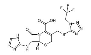 (6R,7R)-7-((1H-imidazol-2-yl)amino)-8-oxo-3-(((1-(2,2,2-trifluoroethyl)-1H-tetrazol-5-yl)thio)methyl)-5-thia-1-azabicyclo[4.2.0]oct-2-ene-2-carboxylic acid_79544-65-3