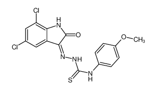 1-[(5,7-dichloro-2-oxoindol-3-yl)amino]-3-(4-methoxyphenyl)thiourea_79560-74-0