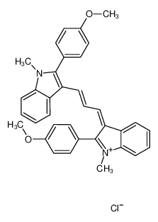 2-(4-Methoxy-phenyl)-3-[(E)-3-[2-(4-methoxy-phenyl)-1-methyl-1H-indol-3-yl]-prop-2-en-(E)-ylidene]-1-methyl-3H-indolium; chloride_79573-67-4