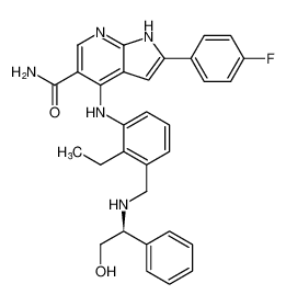 1H-Pyrrolo[2,3-b]pyridine-5-carboxamide,4-[[2-ethyl-3-[[[(1S)-2-hydroxy-1-phenylethyl]amino]methyl]phenyl]amino]-2-(4-fluorophenyl)-_796032-63-8