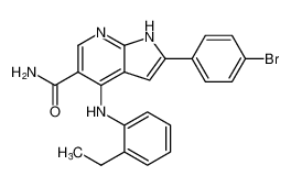 2-(4-bromophenyl)-4-((2-ethylphenyl)amino)-1H-pyrrolo[2,3-b]pyridine-5-carboxamide_796032-78-5