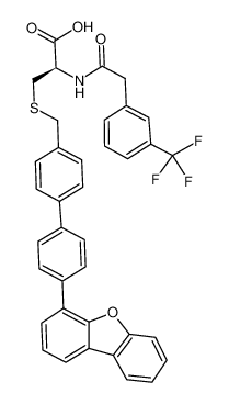 (2R)-3-(4'-dibenzofuran-4-yl-biphenyl-4-ylmethylsulfanyl)-2-[2-(3-trifluoromethyl-phenyl)-acetylamino]-propionic acid_796071-34-6