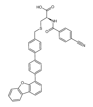 (2R)-2-(4-cyanobenzoylamino)-3-(4'-dibenzofuran-4-yl-biphenyl-4-ylmethyl-sulfanyl)-propionic acid_796071-41-5