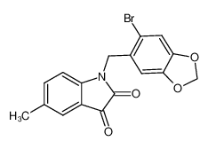 1-(2'-bromo-4',5'-methylenedioxybenzyl)-5-methylindole-2,3-dione_796087-55-3
