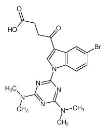 4-[1-(4,6-bis-Dimethylamino-[1,3,5]-triazin-2-yl)-5-bromo-1H-indol-3-yl]-4-oxo-butyric acid_796095-65-3