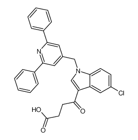 4-[5-chloro-1-(2,6-diphenyl-pyridin-4-ylmethyl)-1H-indol-3-yl]-4-oxobutyric acid_796095-76-6