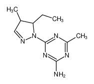 4-(5-ethyl-4-methyl-4,5-dihydro-1H-pyrazol-1-yl)-6-methyl-1,3,5-triazin-2-amine_79610-82-5