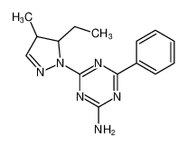 4-(5-ethyl-4-methyl-4,5-dihydro-1H-pyrazol-1-yl)-6-phenyl-1,3,5-triazin-2-amine_79610-85-8