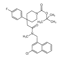 1,1-dimethylethyl 4-{2-[[(3-chloro-1-naphthalenyl)-methyl](methyl)-amino]-2-oxoethyl}-4-(4-fluorophenyl)-1-piperidinecarboxylate_796112-65-7