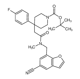 1,1-dimethylethyl 4-{2-[[(5-cyano-1-benzofuran-7-yl)-methyl](methyl)-amino]-2-oxoethyl}-4-(4-fluorophenyl)-1-piperidinecarboxylate_796112-70-4