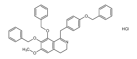 7,8-bis(benzyloxy)-1-(4-(benzyloxy)benzyl)-6-methoxy-3,4-dihydroisoquinoline hydrochloride_79624-64-9