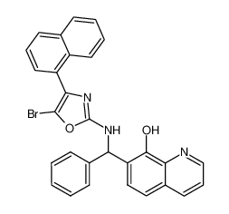 7-[(5-Bromo-4-naphthalen-1-yl-oxazol-2-ylamino)-phenyl-methyl]-quinolin-8-ol_79652-94-1