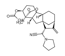 (1S,2S,4aR,4bR,7R,9S,9aR,10aR)-9-(cyano(pyrrolidin-1-yl)methyl)-1-methyl-8-methylene-13-oxododecahydro-4a,1-(epoxymethano)-7,9a-methanobenzo[a]azulen-2-yl acetate_79679-63-3