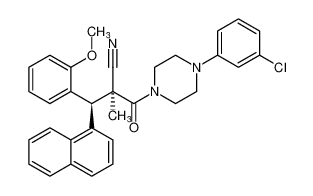 (S)-3-(4-(3-chlorophenyl)piperazin-1-yl)-2-((S)-(2-methoxyphenyl)(naphthalen-1-yl)methyl)-2-methyl-3-oxopropanenitrile_796854-31-4
