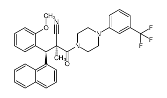 (2S,3S)-3-(2-methoxyphenyl)-2-methyl-3-(naphthalen-1-yl)-2-(4-(3-(trifluoromethyl)phenyl)piperazine-1-carbonyl)propanenitrile_796855-20-4
