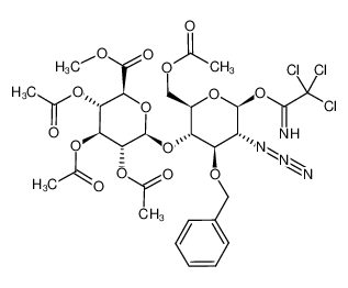 [6-O-acetyl-2-azido-3-O-benzyl-2-deoxy-4-O-(methyl 2,3,4-tri-O-acetyl-β-D-glucopyranosyluronate)-β-D-glucopyranosyl] trichloroacetimidate_796873-41-1