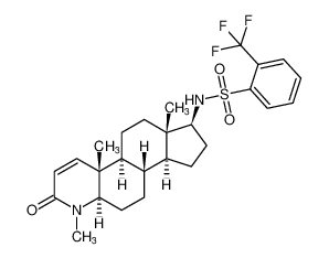 2-(trifluoromethyl)-N-((4aR,4bS,6aS,7S,9aS,9bS,11aR)-1,4a,6a-trimethyl-2-oxo-2,4a,4b,5,6,6a,7,8,9,9a,9b,10,11,11a-tetradecahydro-1H-indeno[5,4-f]quinolin-7-yl)benzenesulfonamide_796885-65-9