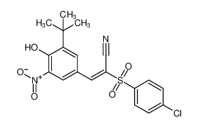 (E)-3-(3-(tert-butyl)-4-hydroxy-5-nitrophenyl)-2-((4-chlorophenyl)sulfonyl)acrylonitrile_797035-91-7