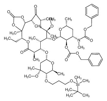 2'-O,3'-N-bis(benzyloxycarbonyl)-3'-N-desmethyl-4'-O-[3-(tert-butyldimethylsilyloxy)propyl]-6-O-methyl-erythromycin A 11,12-carbonate_797042-58-1