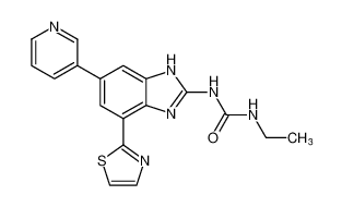 Urea, N-ethyl-N'-[6-(3-pyridinyl)-4-(2-thiazolyl)-1H-benzimidazol-2-yl]-_797044-73-6