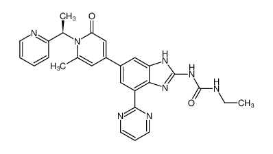 (R)-1-ethyl-3-(6-(6-methyl-2-oxo-1-(1-(pyridin-2-yl)ethyl)-1,2-dihydropyridin-4-yl)-4-(pyrimidin-2-yl)-1H-benzo[d]imidazol-2-yl)urea_797045-58-0
