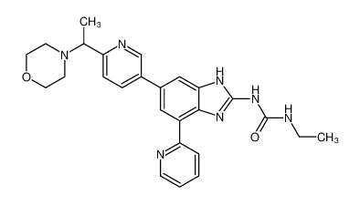 1-ethyl-3-(6-(6-(1-morpholinoethyl)pyridin-3-yl)-4-(pyridin-2-yl)-1H-benzo[d]imidazol-2-yl)urea_797045-97-7