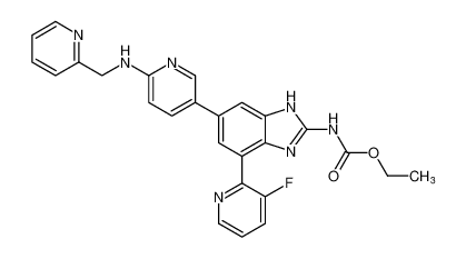 ethyl (4-(3-fluoropyridin-2-yl)-6-(6-((pyridin-2-ylmethyl)amino)pyridin-3-yl)-1H-benzo[d]imidazol-2-yl)carbamate_797047-07-5