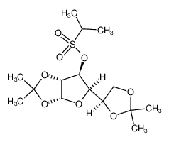 Propane-2-sulfonic acid (3aR,5R,6S,6aR)-5-((R)-2,2-dimethyl-[1,3]dioxolan-4-yl)-2,2-dimethyl-tetrahydro-furo[2,3-d][1,3]dioxol-6-yl ester_79710-60-4
