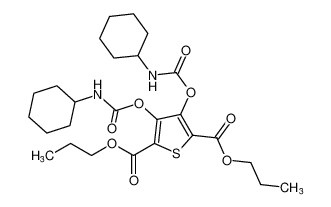 dipropyl 3,4-bis((cyclohexylcarbamoyl)oxy)thiophene-2,5-dicarboxylate_79765-68-7