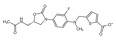 (S)-N-((3-(3-fluoro-4-(methyl((5-nitrothiophen-2-yl)methyl)amino)phenyl)-2-oxooxazolidin-5-yl)methyl)acetamide_797759-08-1