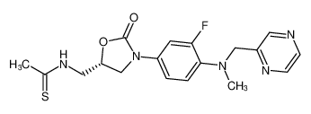 (S)-N-((3-(3-fluoro-4-(methyl(pyrazin-2-ylmethyl)amino)phenyl)-2-oxooxazolidin-5-yl)methyl)ethanethioamide_797759-50-3