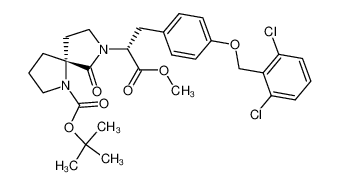 (2R,5'R)-3-[4-(2,6-dichlorobenzyloxy)phenyl]-2-(1-tert-butoxycarbonyl-6-oxo-1,7-diazaspiro[4.4]nonane-7-yl)propanoic acid methyl ester_797760-56-6