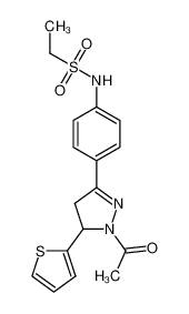 N-(4-(1-acetyl-5-(thiophen-2-yl)-4,5-dihydro-1H-pyrazol-3-yl)phenyl)ethanesulfonamide_797775-17-8
