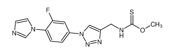 O-methyl ((1-(3-fluoro-4-(1H-imidazol-1-yl)phenyl)-1H-1,2,3-triazol-4-yl)methyl)carbamothioate_797783-97-2