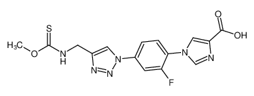 1-(2-fluoro-4-(4-(((methoxycarbonothioyl)amino)methyl)-1H-1,2,3-triazol-1-yl)phenyl)-1H-imidazole-4-carboxylic acid_797784-20-4