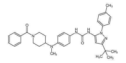 1-(4-((1-benzoylpiperidin-4-yl)(methyl)amino)phenyl)-3-(3-(tert-butyl)-1-(p-tolyl)-1H-pyrazol-5-yl)urea_797792-98-4