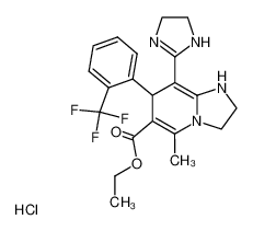 7-(2-(Trifluormethyl)phenyl)-1,2,3,7-tetrahydro-8-(2-imidazolin-2-yl)-5-methylimidazo(1,2-a)pyridin-6-carbonsaeure-ethylester-hydrochlorid_79822-93-8