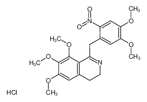 1-(4,5-dimethoxy-2-nitrobenzyl)-3,4-dihydro-6,7,8-trimethoxyisoquinolin hydrochloride_79832-20-5