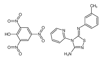[3-Amino-4-pyridin-2-yl-4H-[1,2,4]thiadiazol-(5Z)-ylidene]-m-tolyl-amine; compound with picric acid_79834-35-8