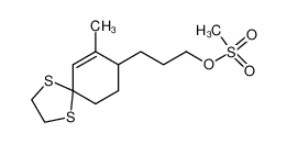 Methanesulfonic acid 3-(7-methyl-1,4-dithia-spiro[4.5]dec-6-en-8-yl)-propyl ester_79839-57-9