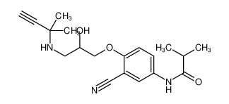 N-[3-cyano-4-[2-hydroxy-3-(2-methylbut-3-yn-2-ylamino)propoxy]phenyl]-2-methylpropanamide_79848-61-6