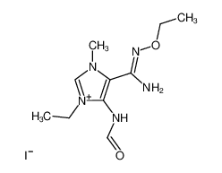 5-(N'-ethoxycarbamimidoyl)-3-ethyl-4-formamido-1-methyl-1H-imidazol-3-ium iodide_79850-80-9