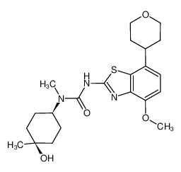 1-(4-cis-hydroxy-4-methyl-cyclohexyl)-3-[4-methoxy-7-(tetrahydro-pyran-4-yl)-benzothiazol-2-yl]-1-methyl-urea_798533-04-7