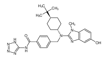 4-((((1r,4r)-4-(tert-butyl)cyclohexyl)(5-hydroxy-1-methyl-1H-benzo[d]imidazol-2-yl)amino)methyl)-N-(1H-tetrazol-5-yl)benzamide_798533-60-5