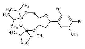 3',5'-O-((1,1,3,3-tetraisopropyl)disiloxane-1,3-diyl)-1',2'-dideoxy-1'-(2,4-dibromo-5-methylphenyl)-β-D-ribofuranose_798552-99-5