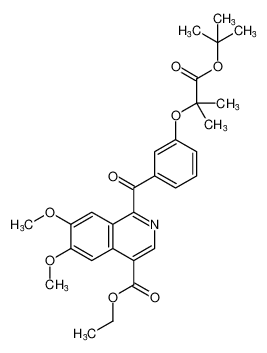 ethyl 1-(3-((1-(tert-butoxy)-2-methyl-1-oxopropan-2-yl)oxy)benzoyl)-6,7-dimethoxyisoquinoline-4-carboxylate_798564-08-6