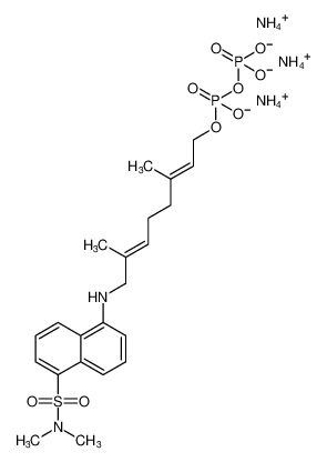 Diphosphoric acid,mono[(2E,6E)-8-[[5-[(dimethylamino)sulfonyl]-1-naphthalenyl]amino]-3,7-dimethyl-2,6-octadienyl] ester, triammonium salt_798573-69-0