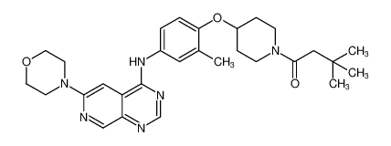 3,3-dimethyl-1-(4-(2-methyl-4-((6-morpholinopyrido[3,4-d]pyrimidin-4-yl)amino)phenoxy)piperidin-1-yl)butan-1-one_799242-53-8