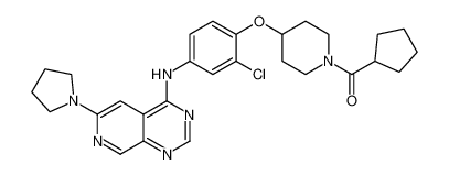 (4-(2-chloro-4-((6-(pyrrolidin-1-yl)pyrido[3,4-d]pyrimidin-4-yl)amino)phenoxy)piperidin-1-yl)(cyclopentyl)methanone_799244-31-8