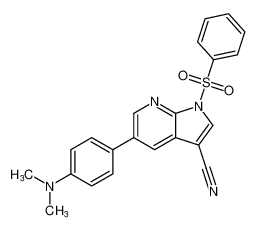 5-(4-(dimethylamino)phenyl)-1-(phenylsulfonyl)-1H-pyrrolo[2,3-b]pyridine-3-carbonitrile_799269-82-2
